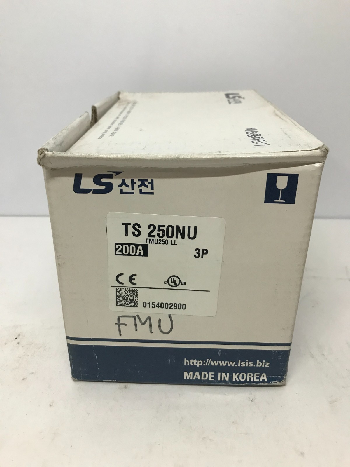 LS Electric Molded Case Circuit Breaker TS250NU 200A 3P FMU250 LL (0154002900)