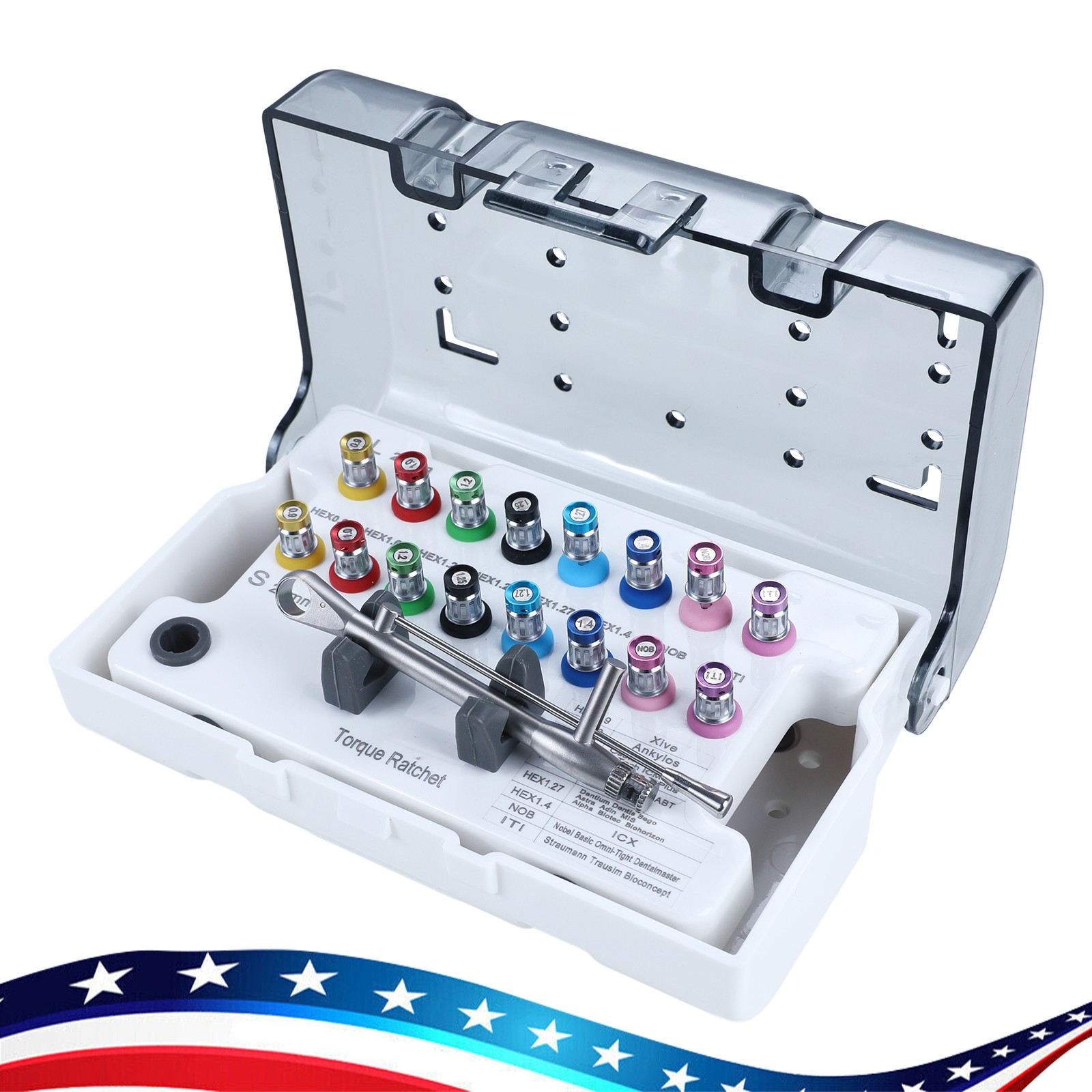 Instrumento kit implante dental controlador de restauración protésica universal