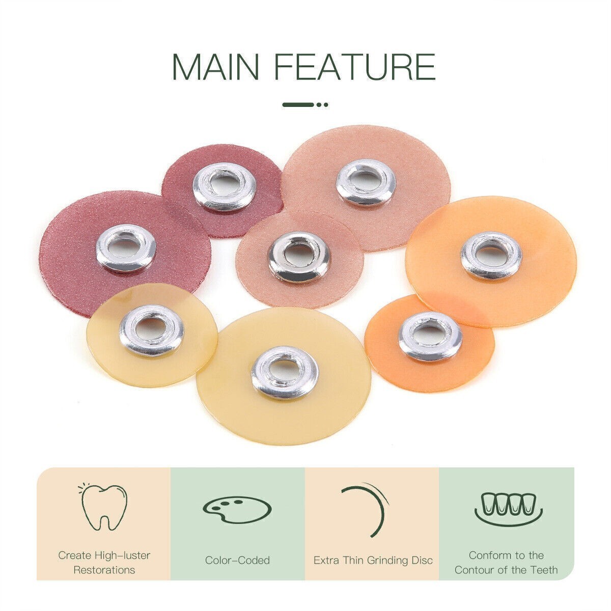 Dental Discs Finishing Polishing Discs 12.7mm Superfine +10Pcs Mandrel