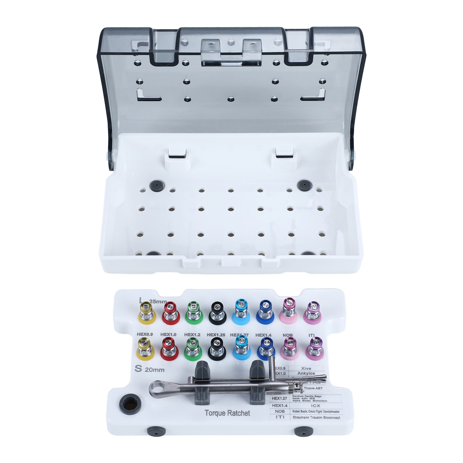 Instrumento kit implante dental controlador de restauración protésica universal