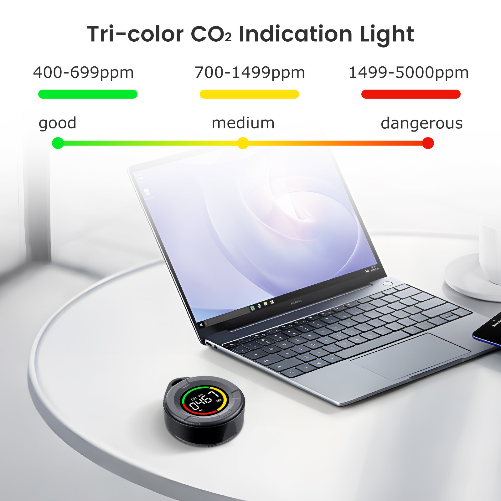 Portable CO2 Detector Mini Indoor Monitor NDIR Sensor Alarm Calibration LCD Home