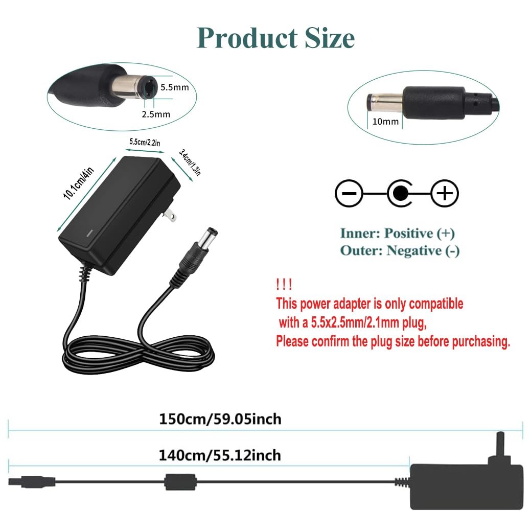 DC 12 Volt 3.5A Power Supply AC Adapter 100-240V 50-60Hz to 12V 3.5Amp Wall P…