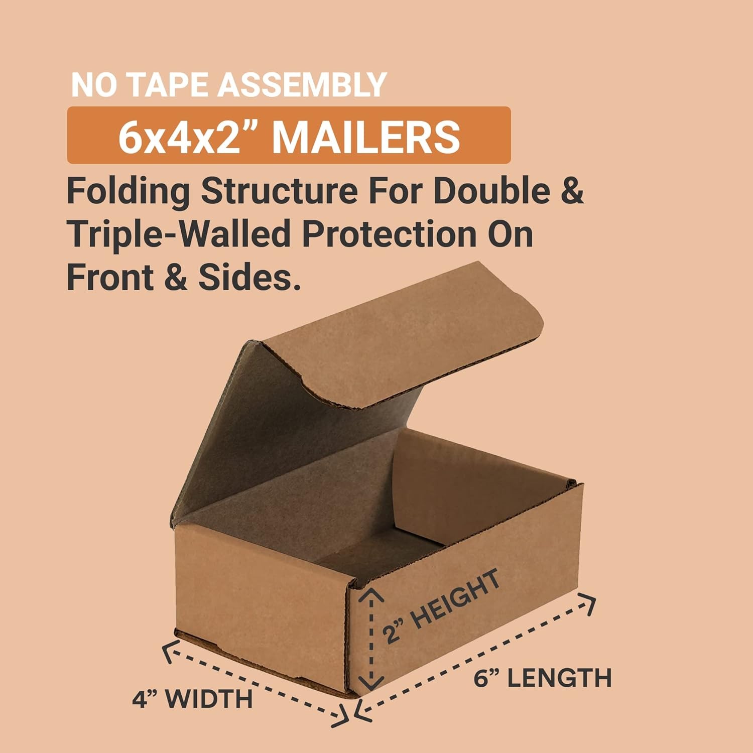 50 PCS Small Shipping Boxes Corrugated Cardboard Moving Packing Storage 6x4x2 In