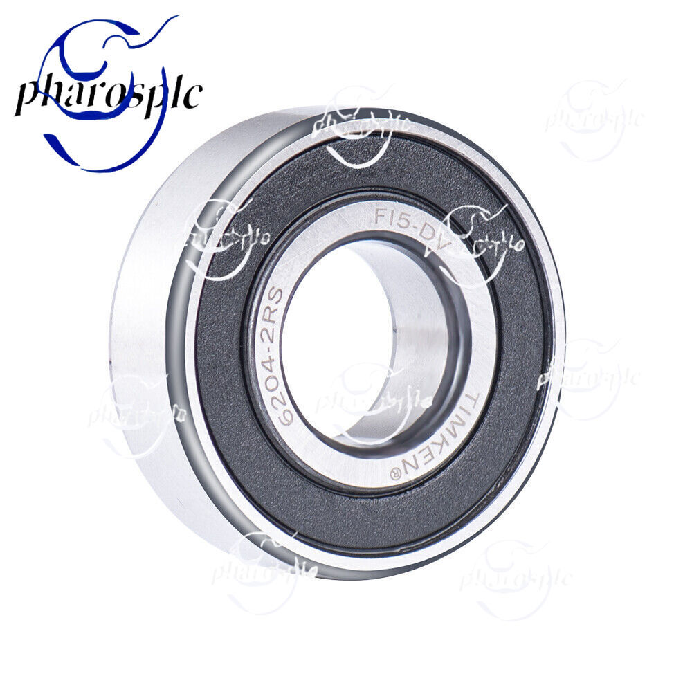 (2 PACK) USA TIMKEN 6204-2RS 20X47X14MM Double Rubber Seal Bearings