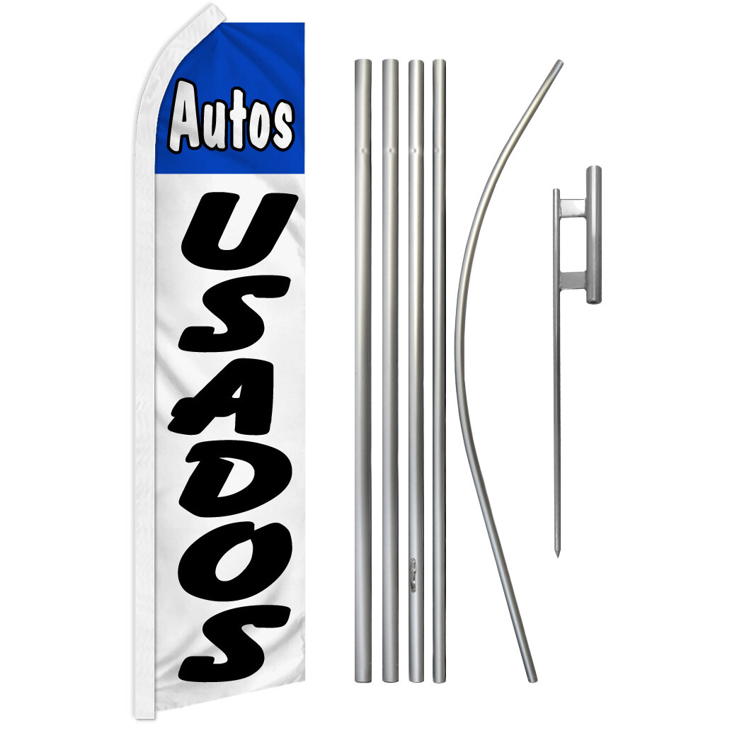 Autos Usados Advertising Swooper Feather Flutter Flag & Pole Kit Used Cars