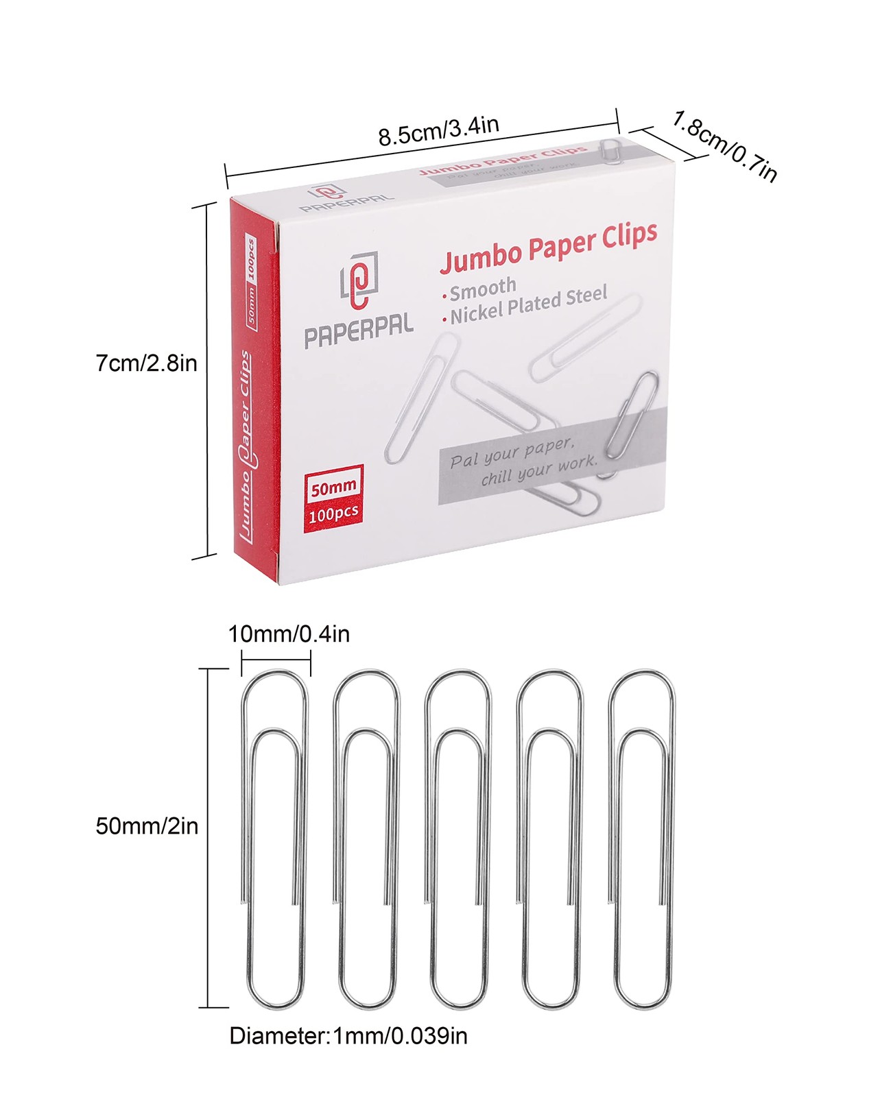 Paper Clips Smooth Paperclips For Office School Personal Use 300 Large
