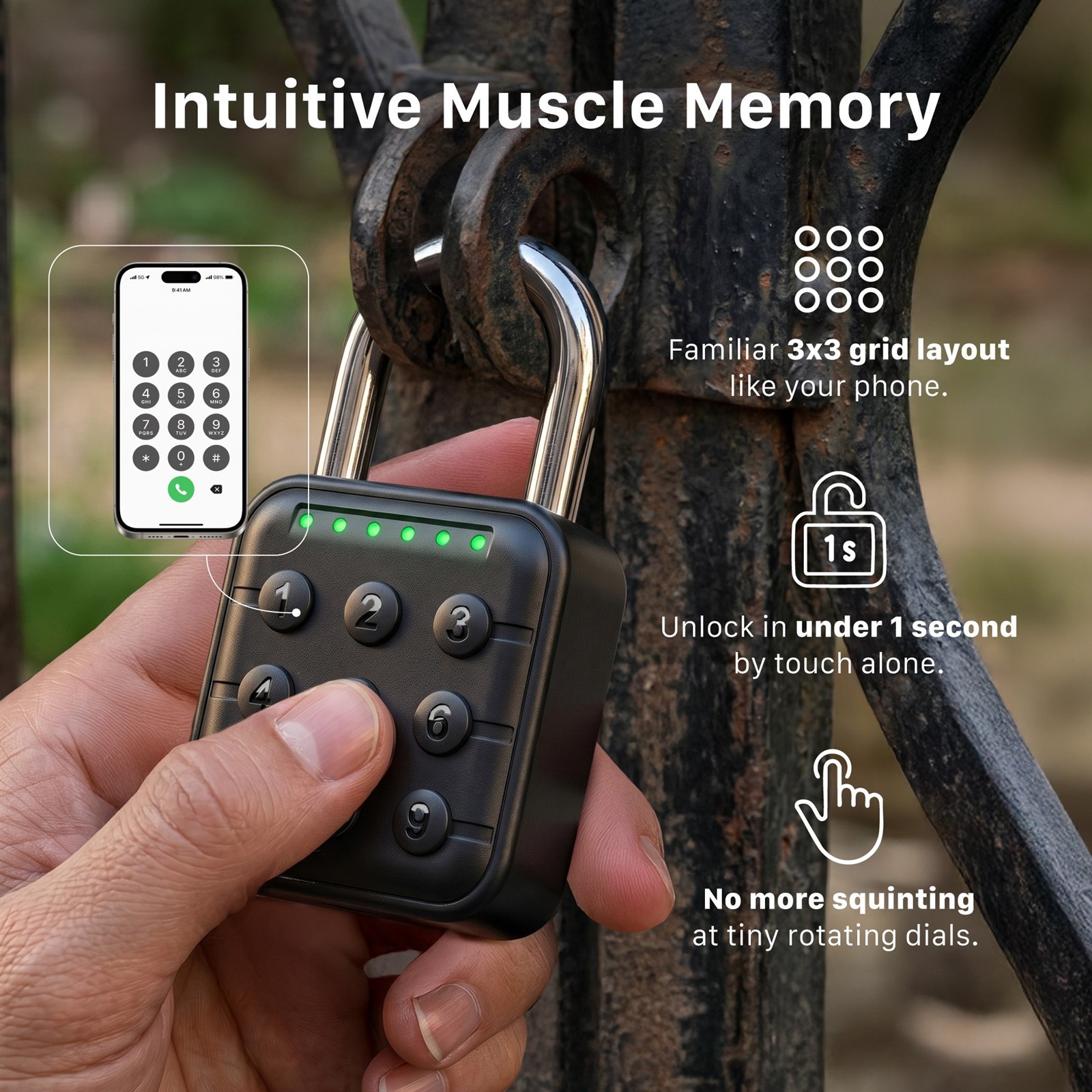 Fosmon Digital Combination Lock Outdoor IP67 Padlock Combination Gym Locker Lock