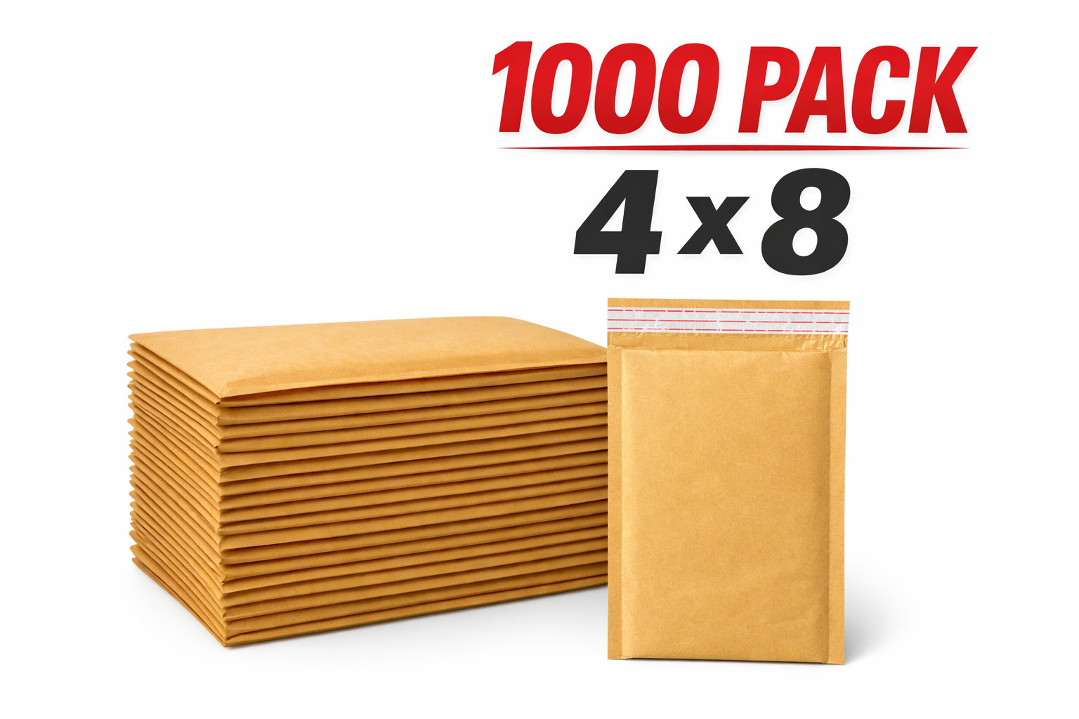 1000 Kraft Bubble Mailers 4×8 Padded Envelopes Bulk Shipping Supplies USA