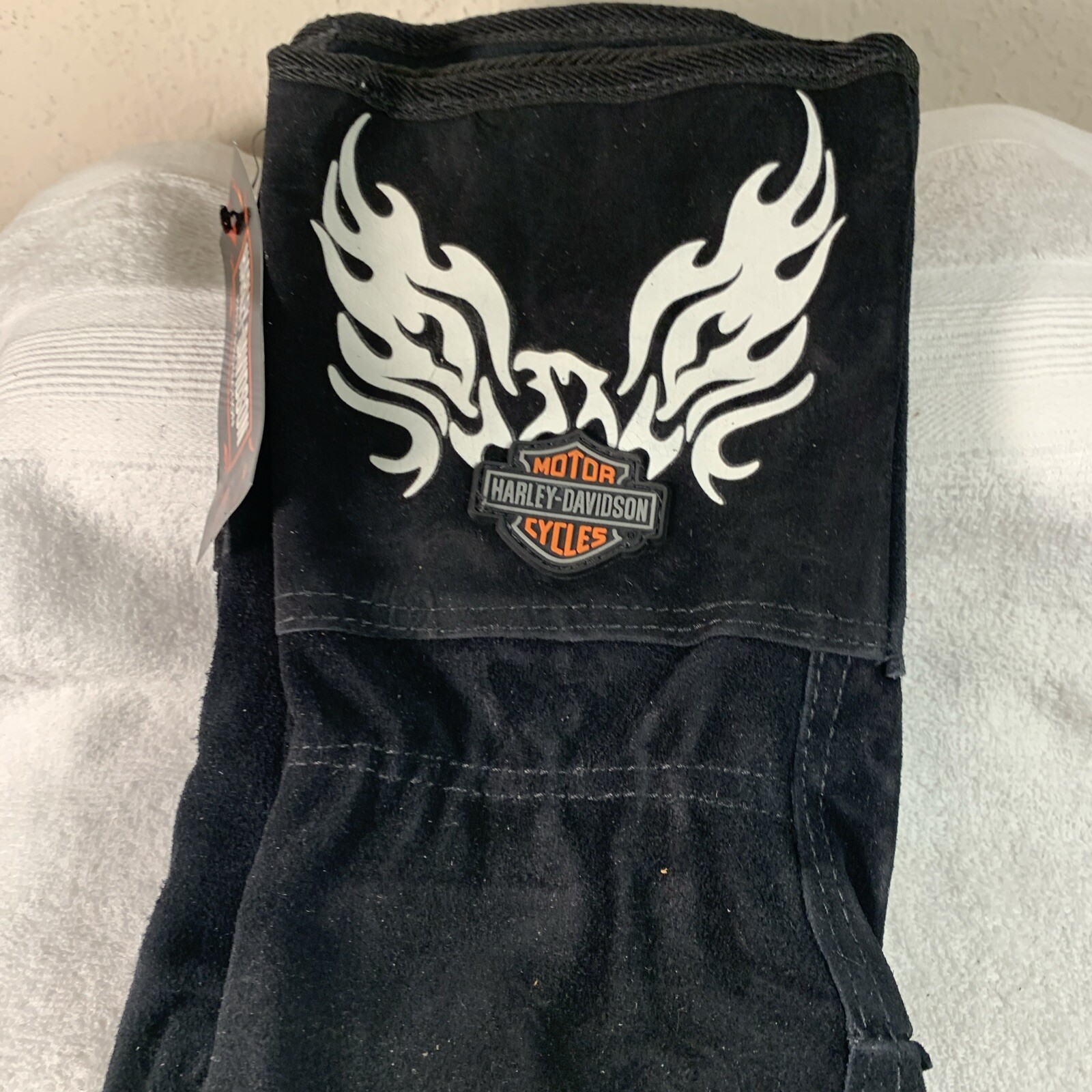 LICENSED HARLEY DAVIDSON MOTORCYCLE GAUNTLET WELDING GLOVES LEATHER NEW Eagle XL