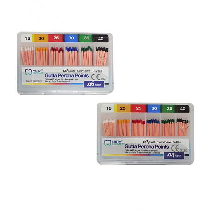 META GUTTA PERCHA POINTS .04 or .06 TAPER ASSORTED #30,15,20, 25, 35, 40 (60pt)