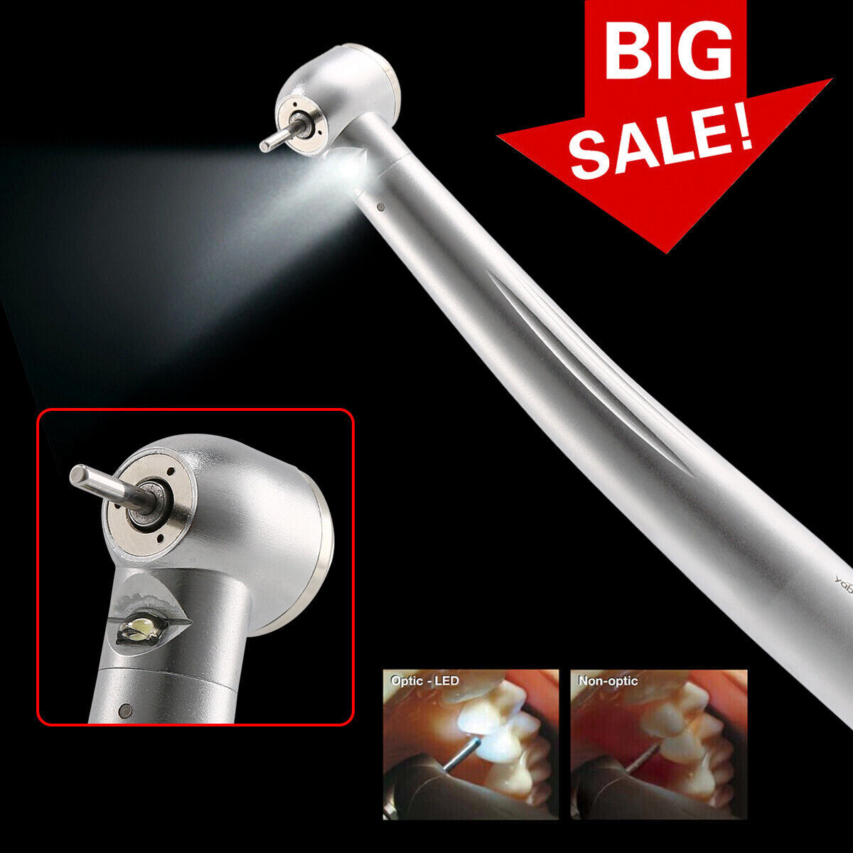 Dental LED Fiber Optic High Speed Handpiece 4 Holes Turbine OR