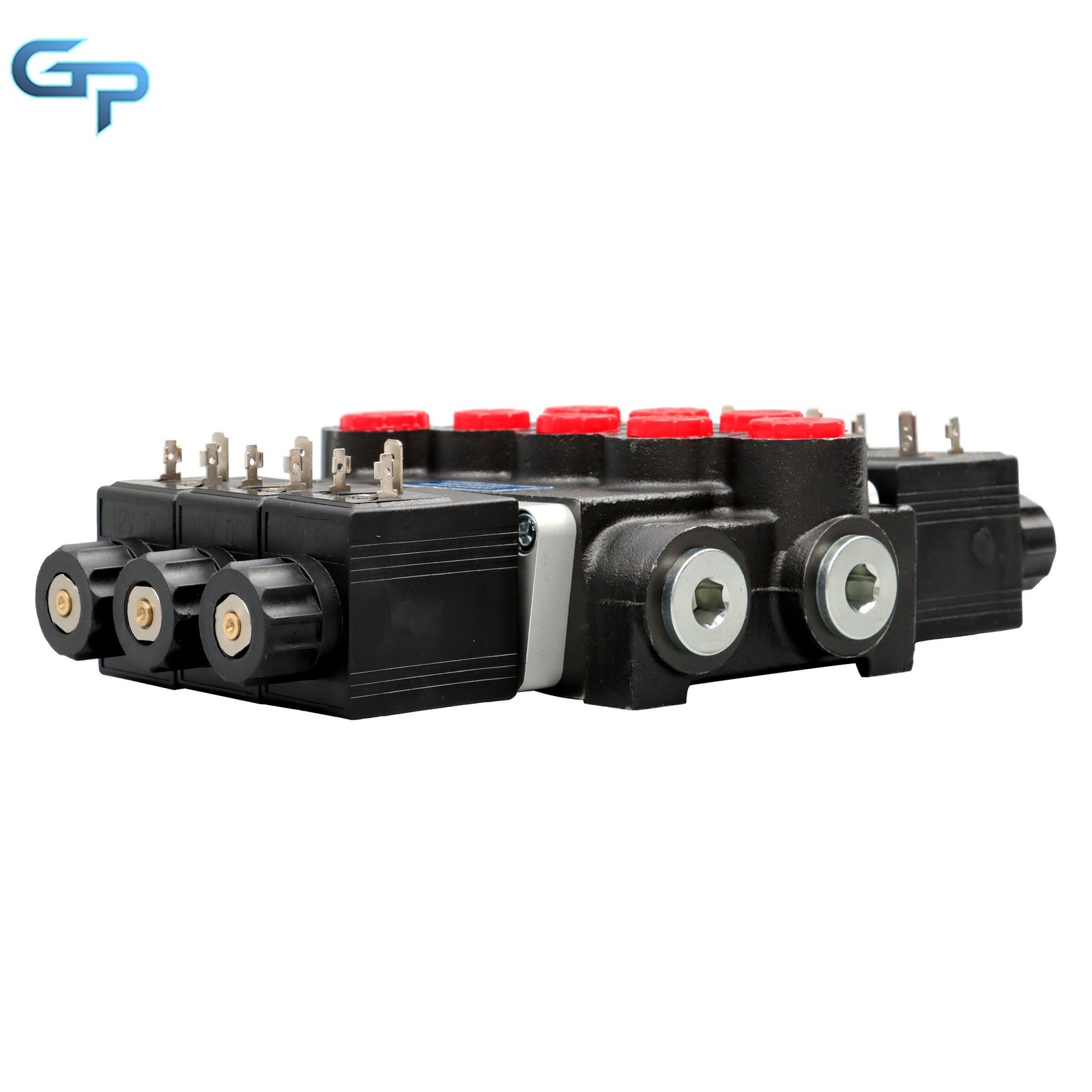 Hydraulic Control Valve Double Acting 13 GPM 3600PSI 3Spool Solenoid 12V DC