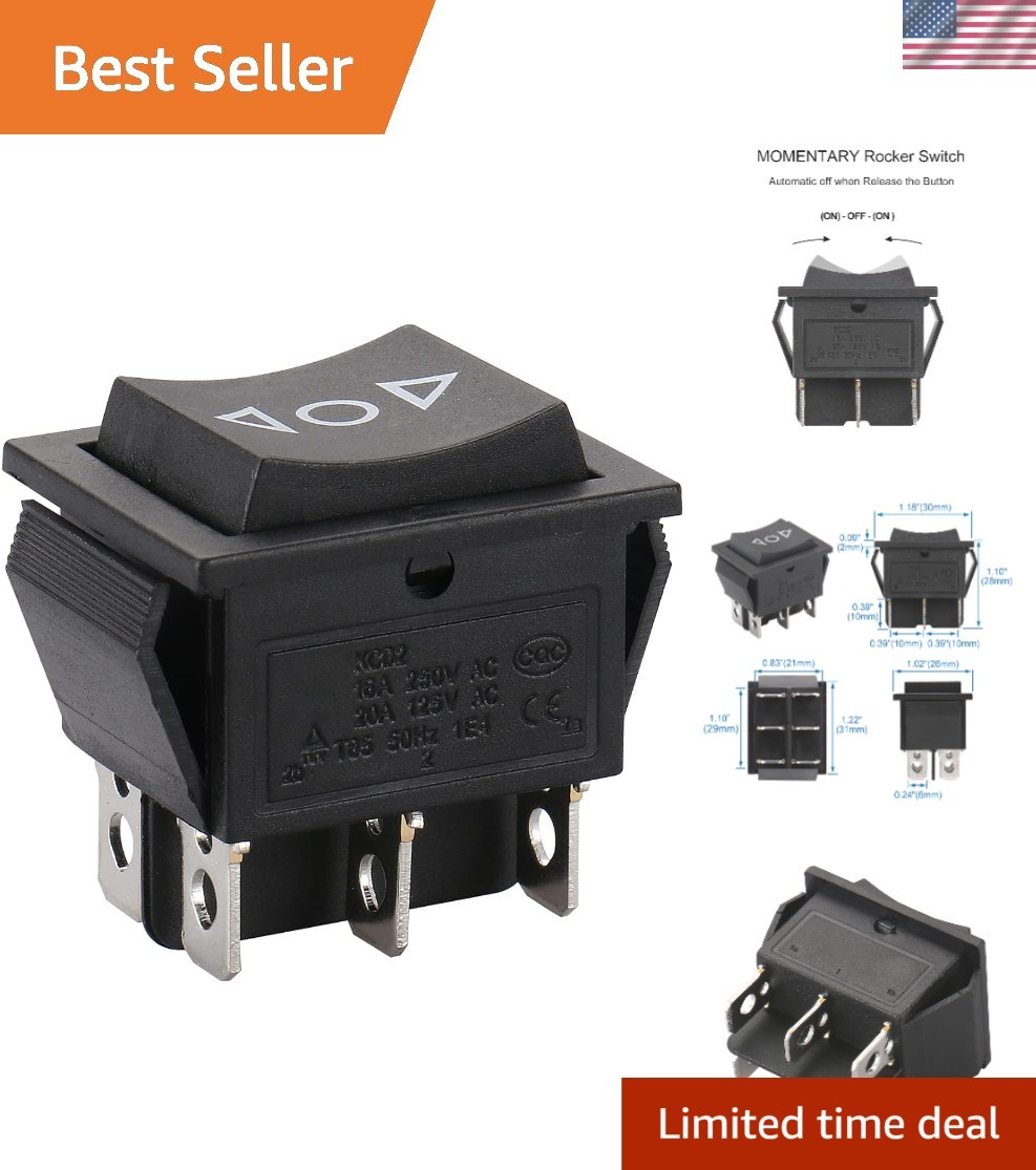 Heavy-Duty 6-Pin DPDT Momentary Switch – & Certified for All Applications