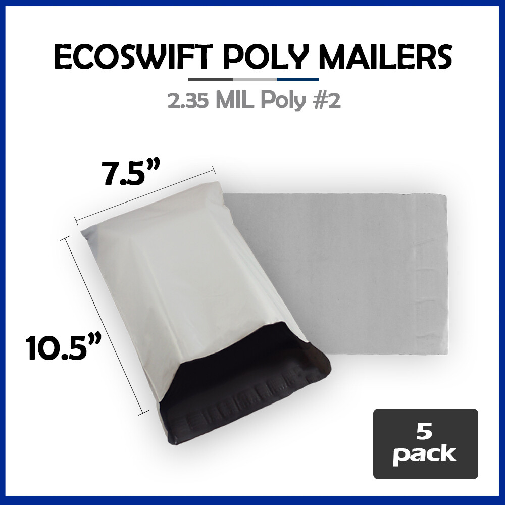 5 7.5×9.5 EcoSwift Poly Mailers Plastic Envelopes Shipping Mailing Bags 2.35MIL