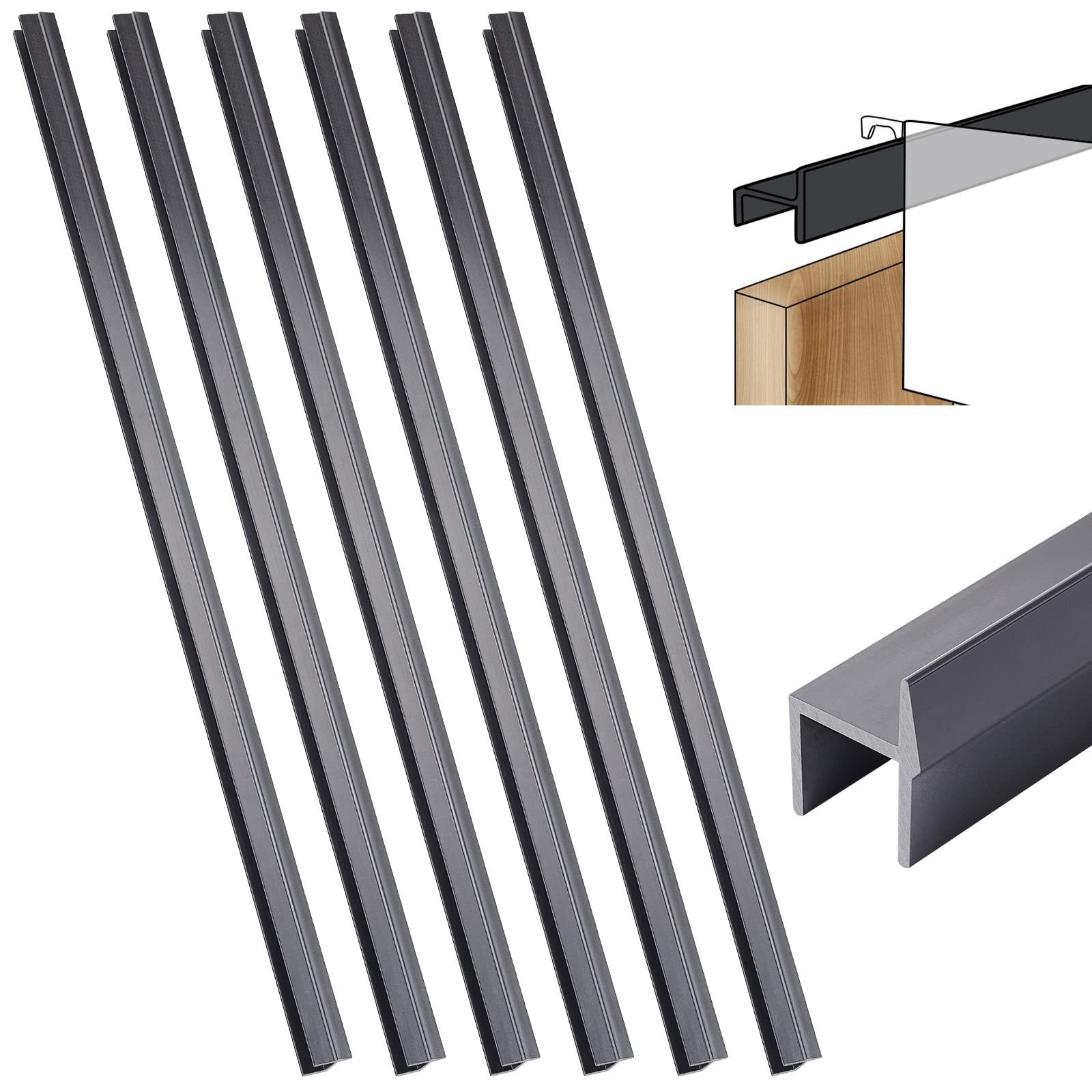 6 Pcs File Cabinet Rails PVC Hanging Black Document Cabinet Rails for Drawer …