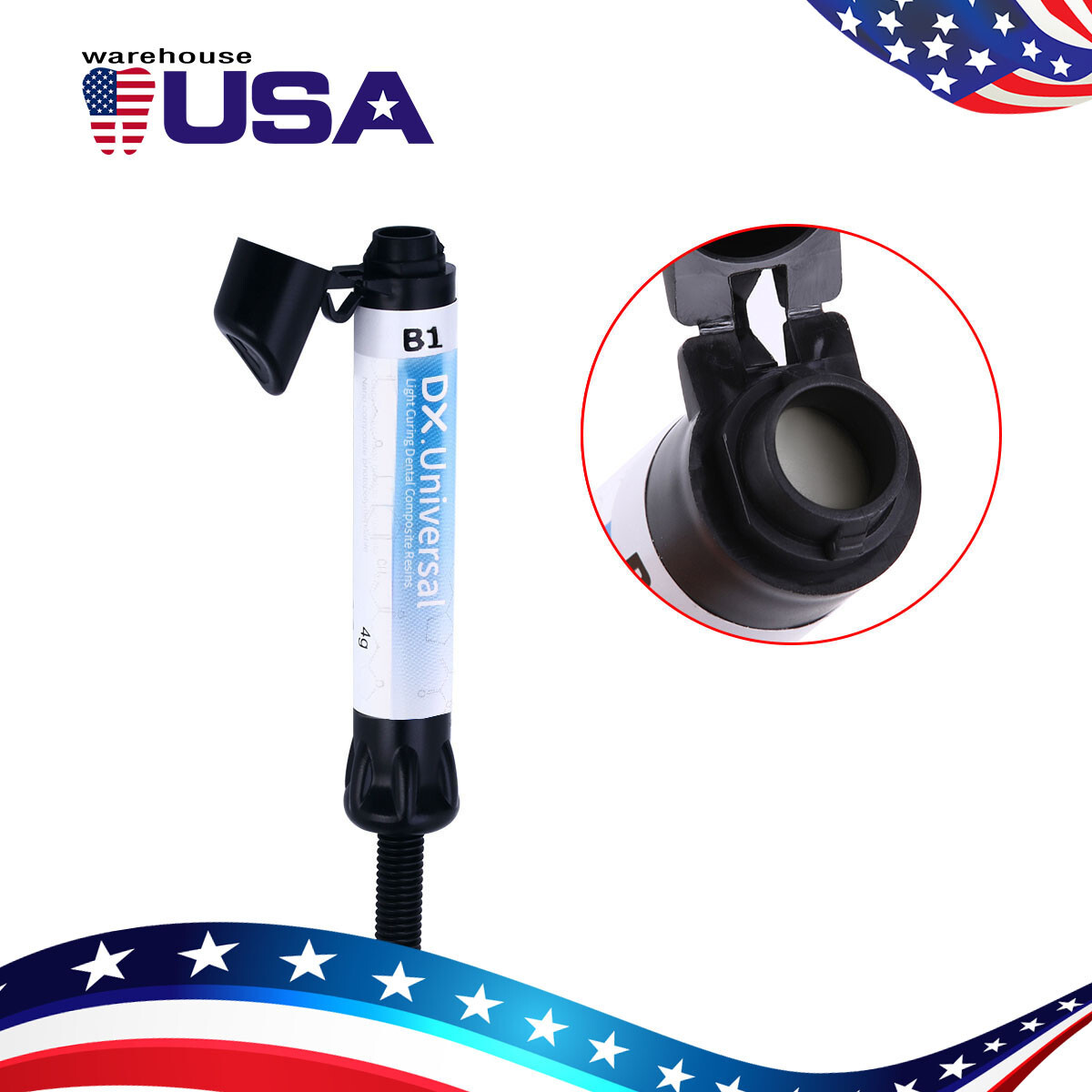 DENTEX Dental Universal Light Cure Composite Resin B1 Shade 4g/Syringe