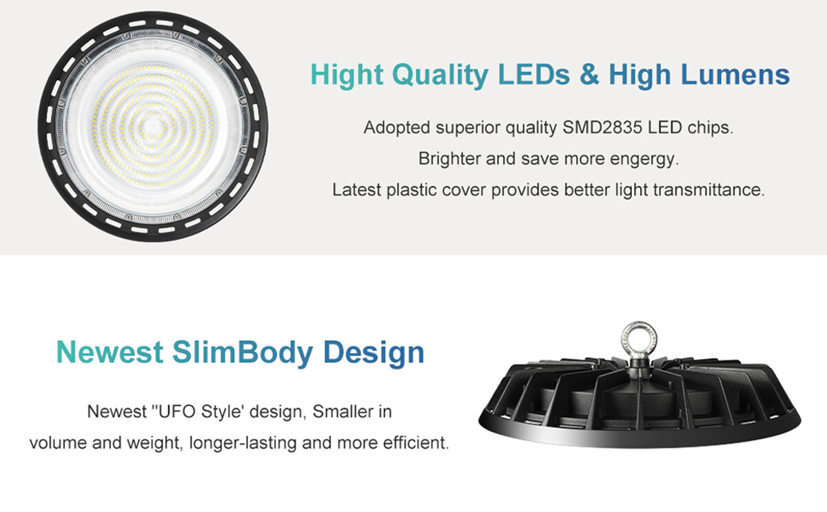 8Pcs UFO Led High Bay Light 300W Industrial Warehouse Commercial Gym Light 5000K
