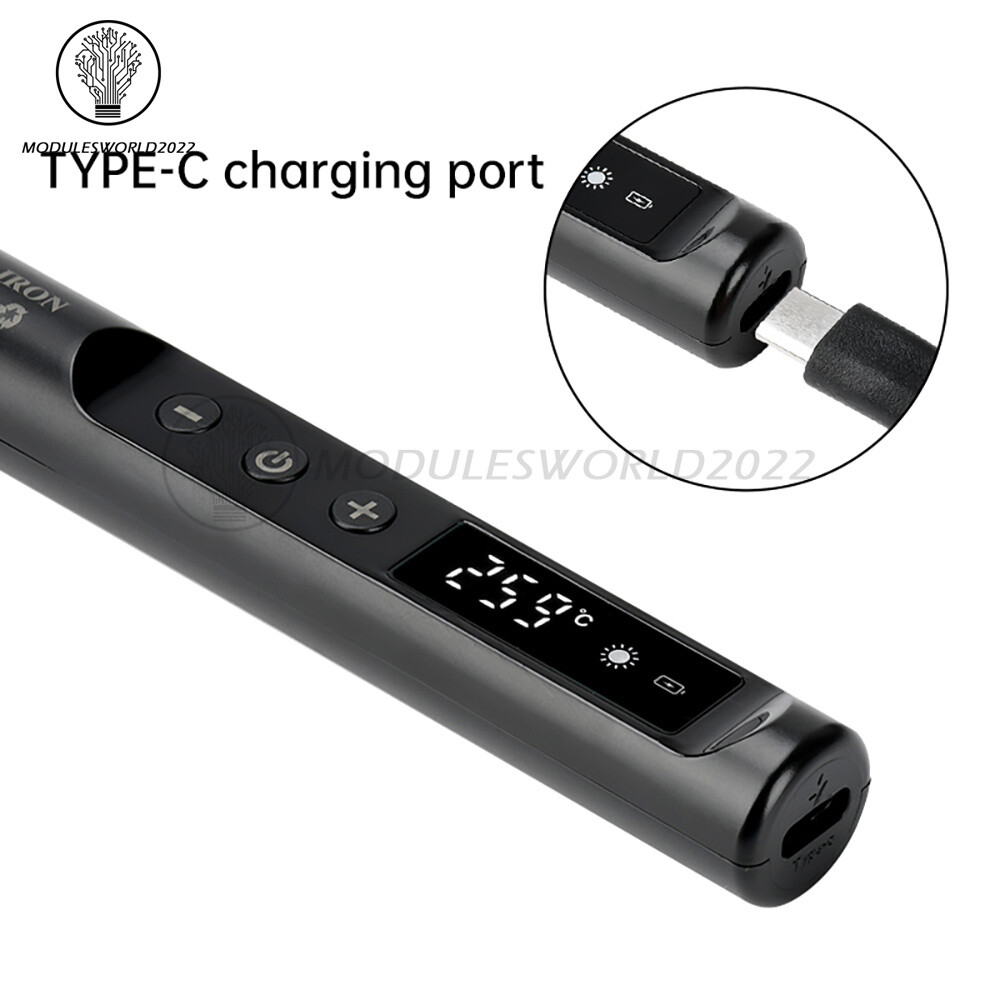 Digital USB Smart Temperature Adjustable Soldering Iron 800mAh battery Portable