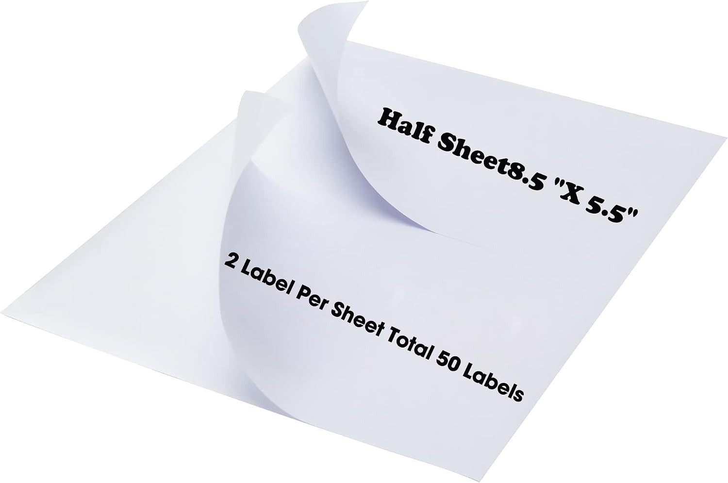 200 Premium Self Adhesive Blank Shipping Labels Half Sheet 8.5×5.5 2 Per Sheet