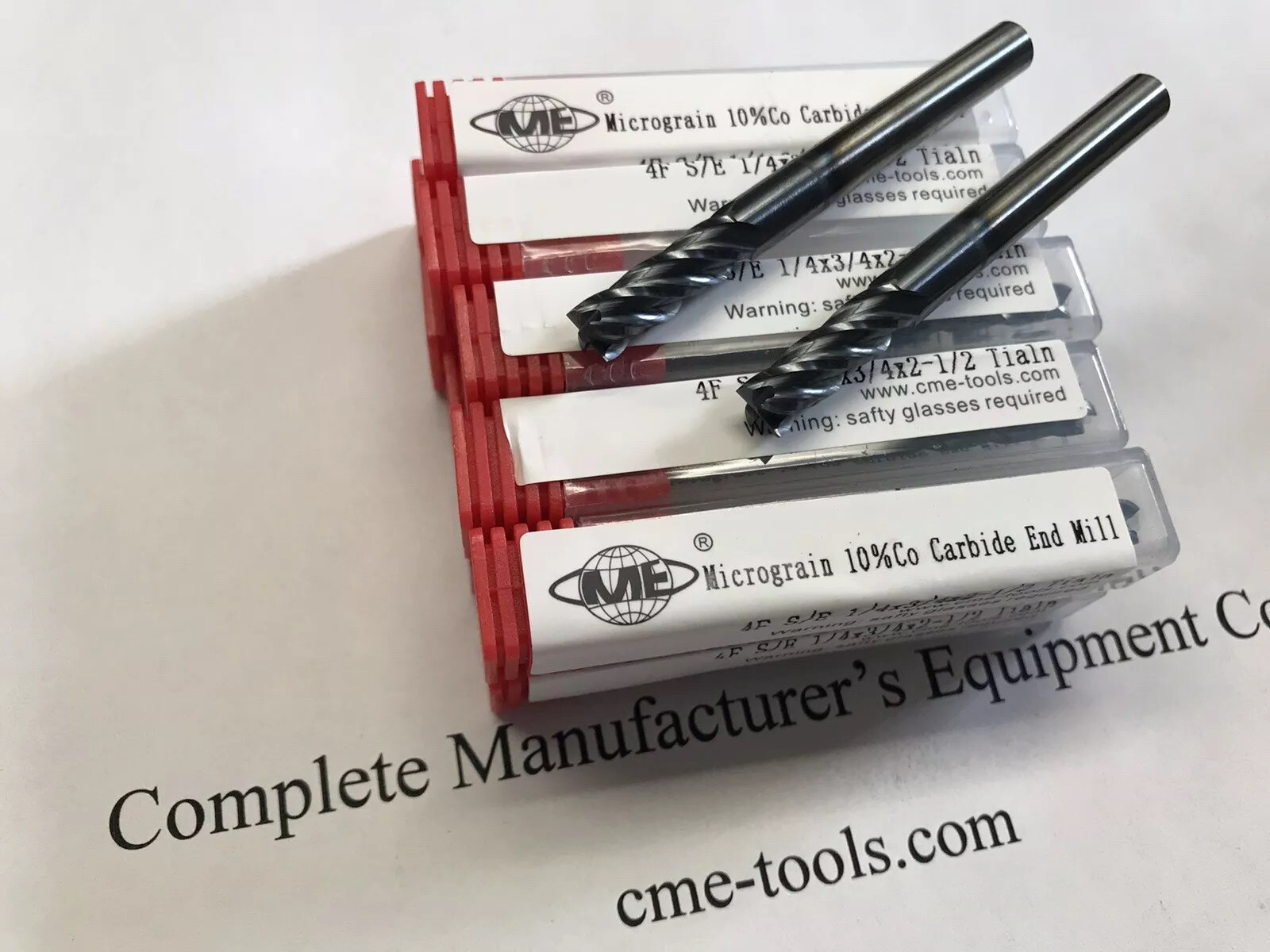 10pcs 1/4″ solid Carbide End Mills Tialn Coated 4 Flt center-cutting 1006-TN-14