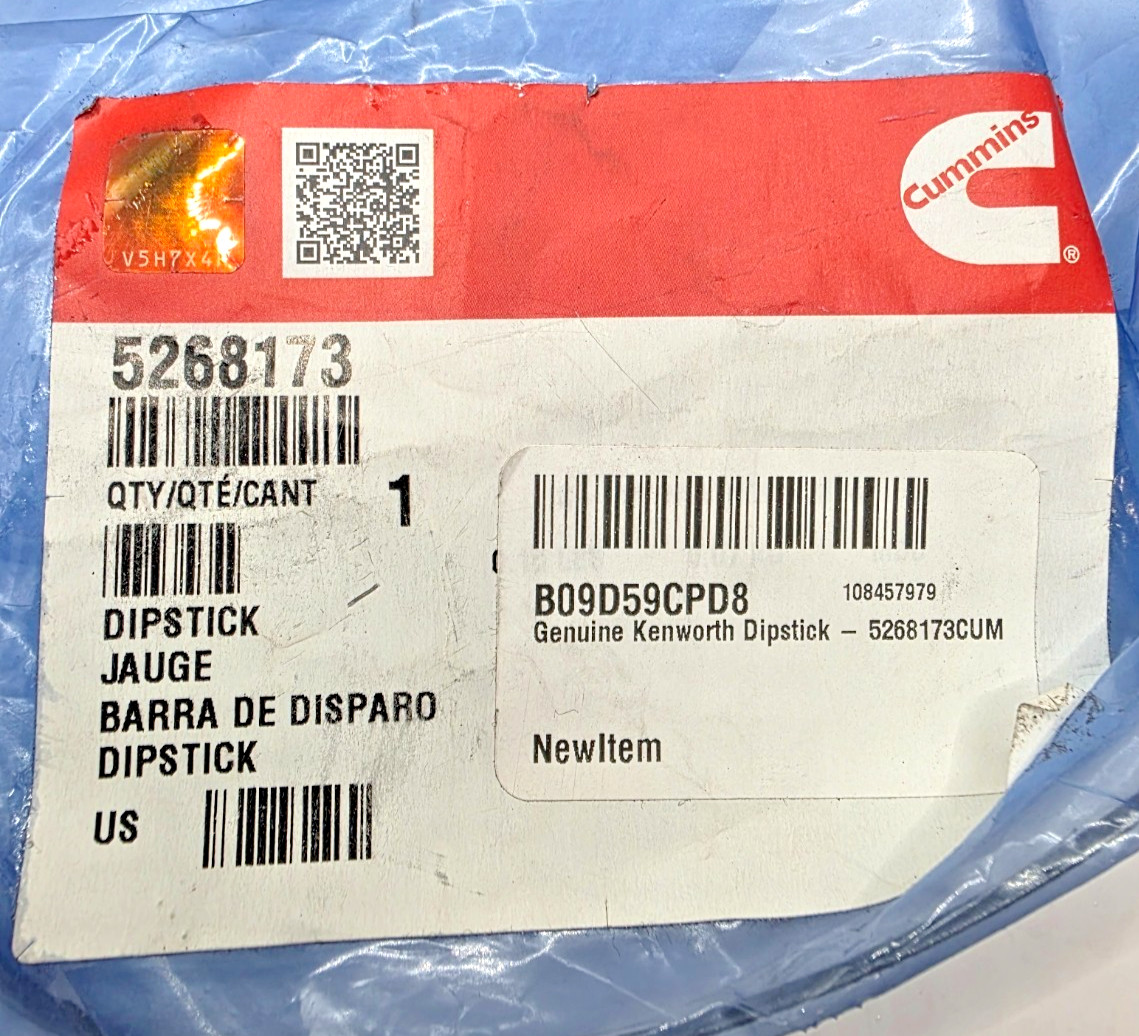 Genuine Kenworth Cummins 6.7L ISB QSB Diesel Engine Oil Dipstick 5268173 5268173