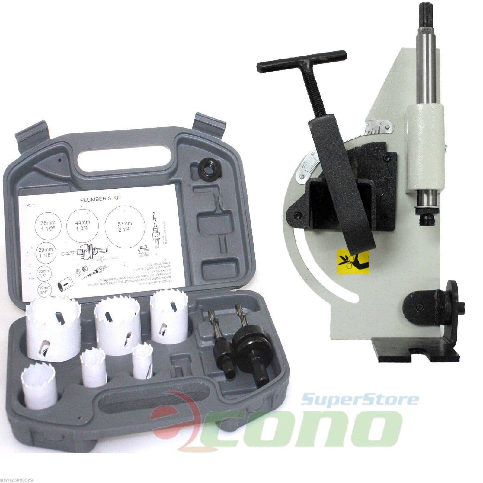 Tube & Pipe Notcher 60 Degree Notch Up To 2-1/8″ Tubing & 9pc Bi Hole Saw Kit U5