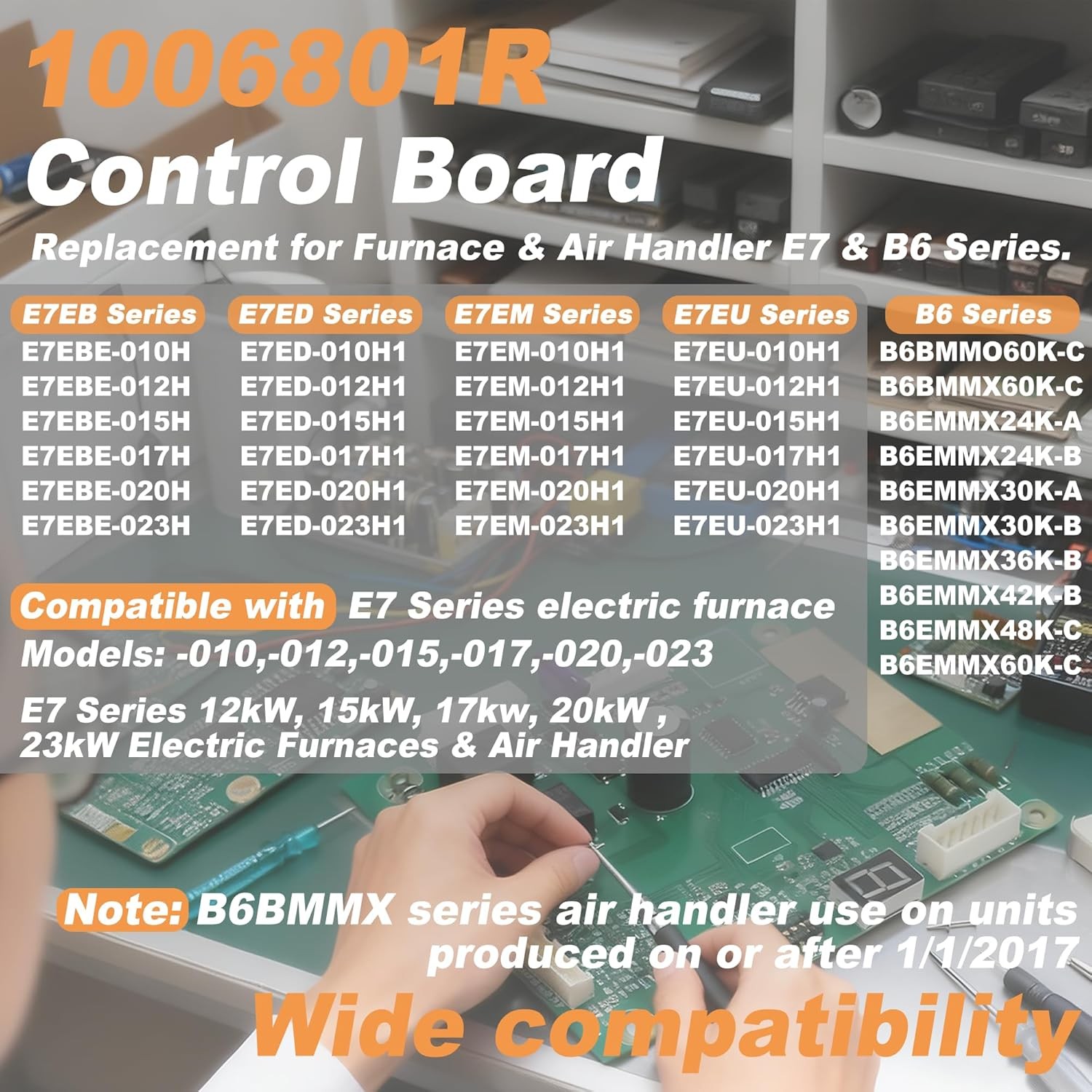 1006801R Control Board Replacement For Nordyne E7 & B6 Series