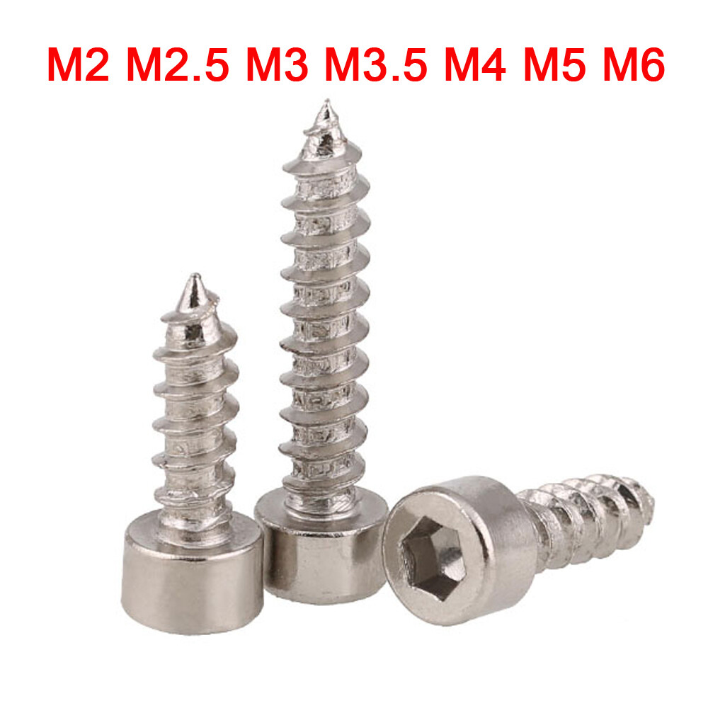 M2 M3 M4 304 stainless steel Hex Hexagon Socket Cap Head Self-tapping Wood Screw