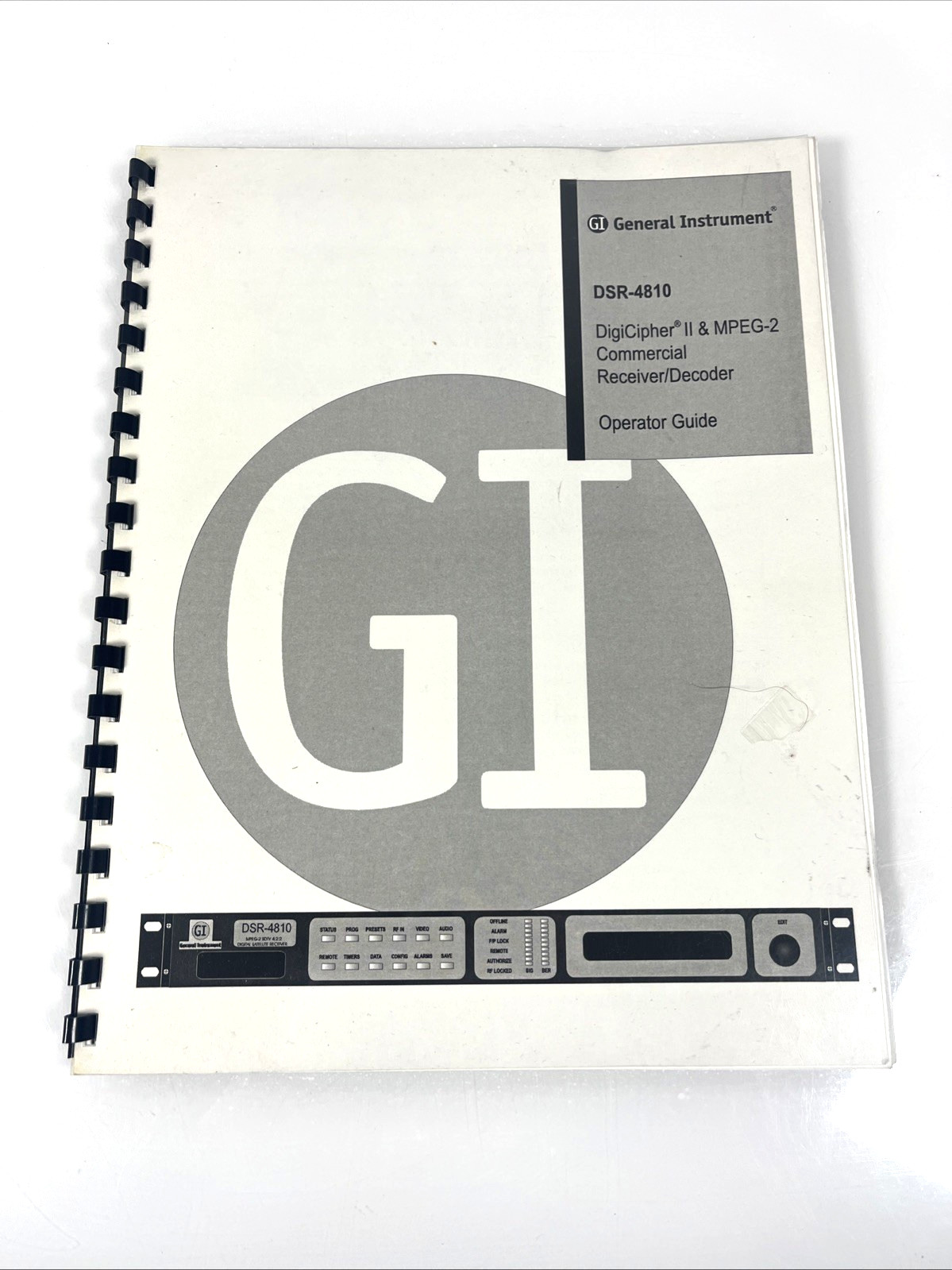 GI General Instruments DSR 4810 DigiCipher II Operator Guide Decoder Receiver
