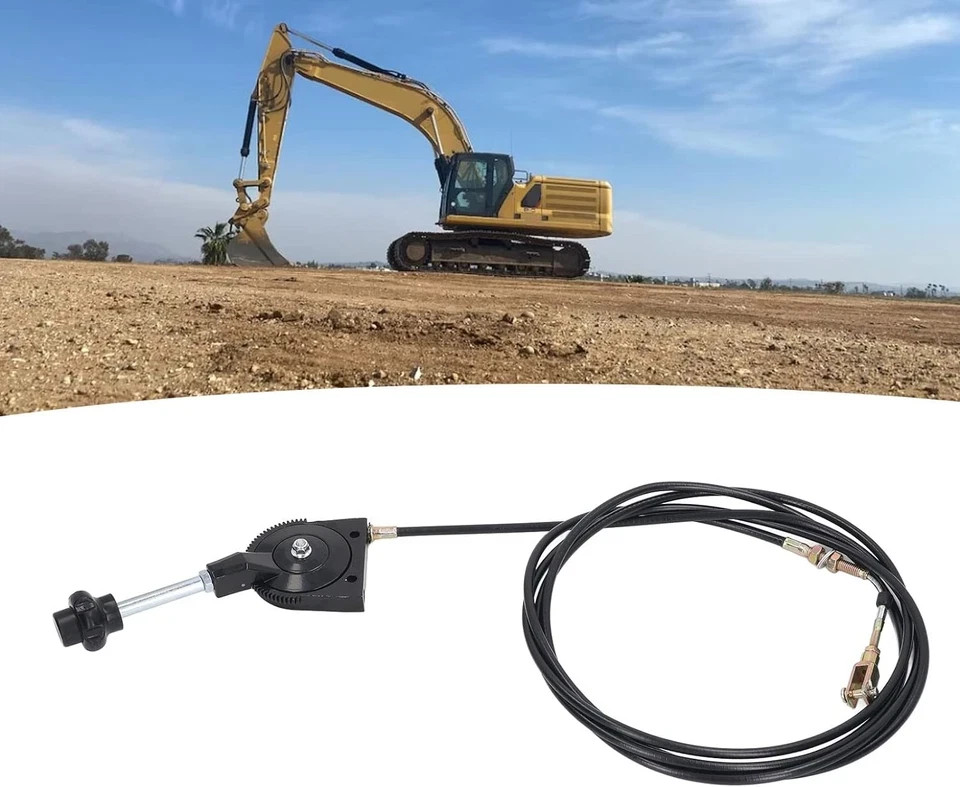 Excavator Throttle Cable Universal Replacement 11.5Ft for Heavy Equipment Parts