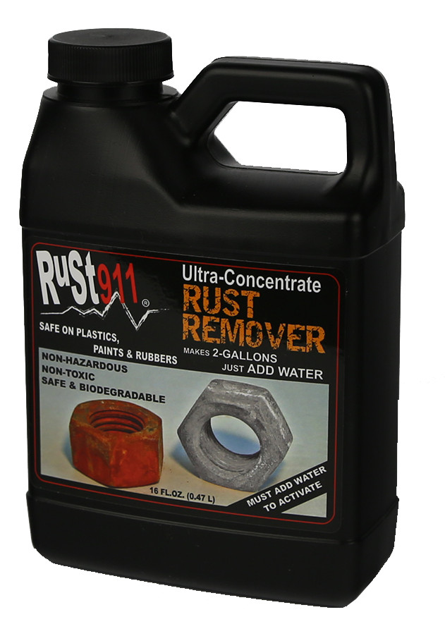RUST911 16 oz jug that MAKES 2-gallons of Ultra Powerful Rust Remover FREE SHIP