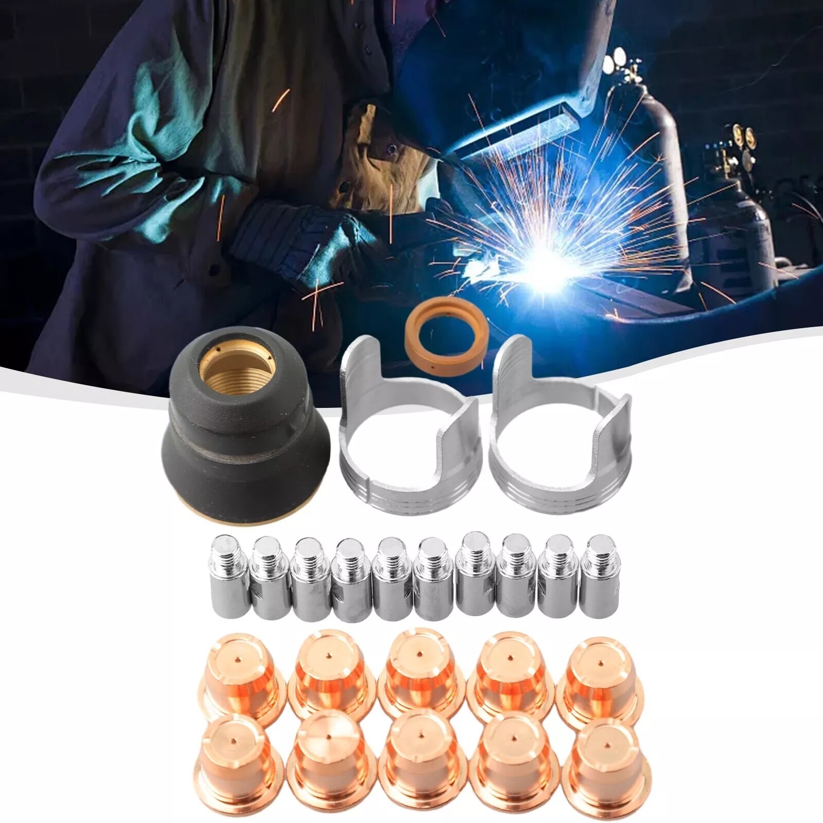 IPT40 Plasma Torch Consumables Set Tip Electrode For CUT-55DS Pro CUT-65DS USA