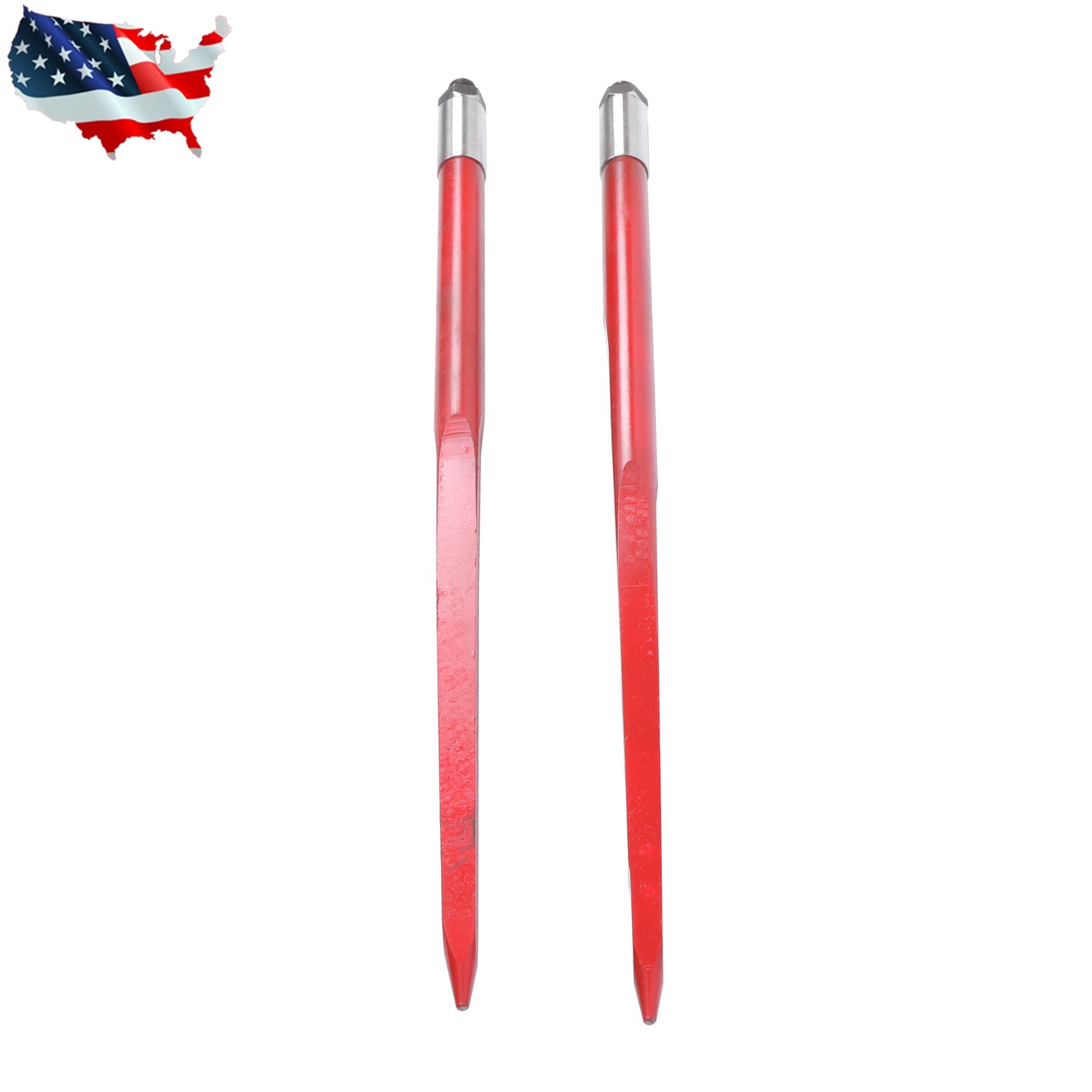 2 Pack 43″ 3000lbs Square Hay Bale Spear Wide Tine Spike Skid Conus For Tractor