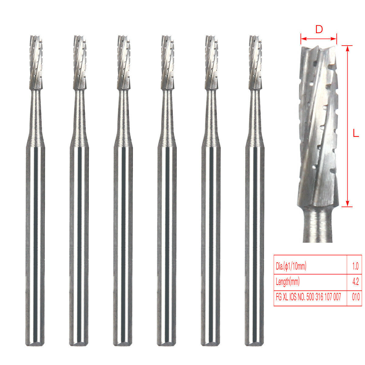 Dental FG 557 SL Surgical Carbide Burs Friction Grip FGOS XL 557 25mm