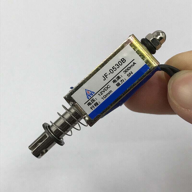 Micro DC Solenoid Valve Electromagnet DC 12V Spring Push-Pull Through Type 5pcs
