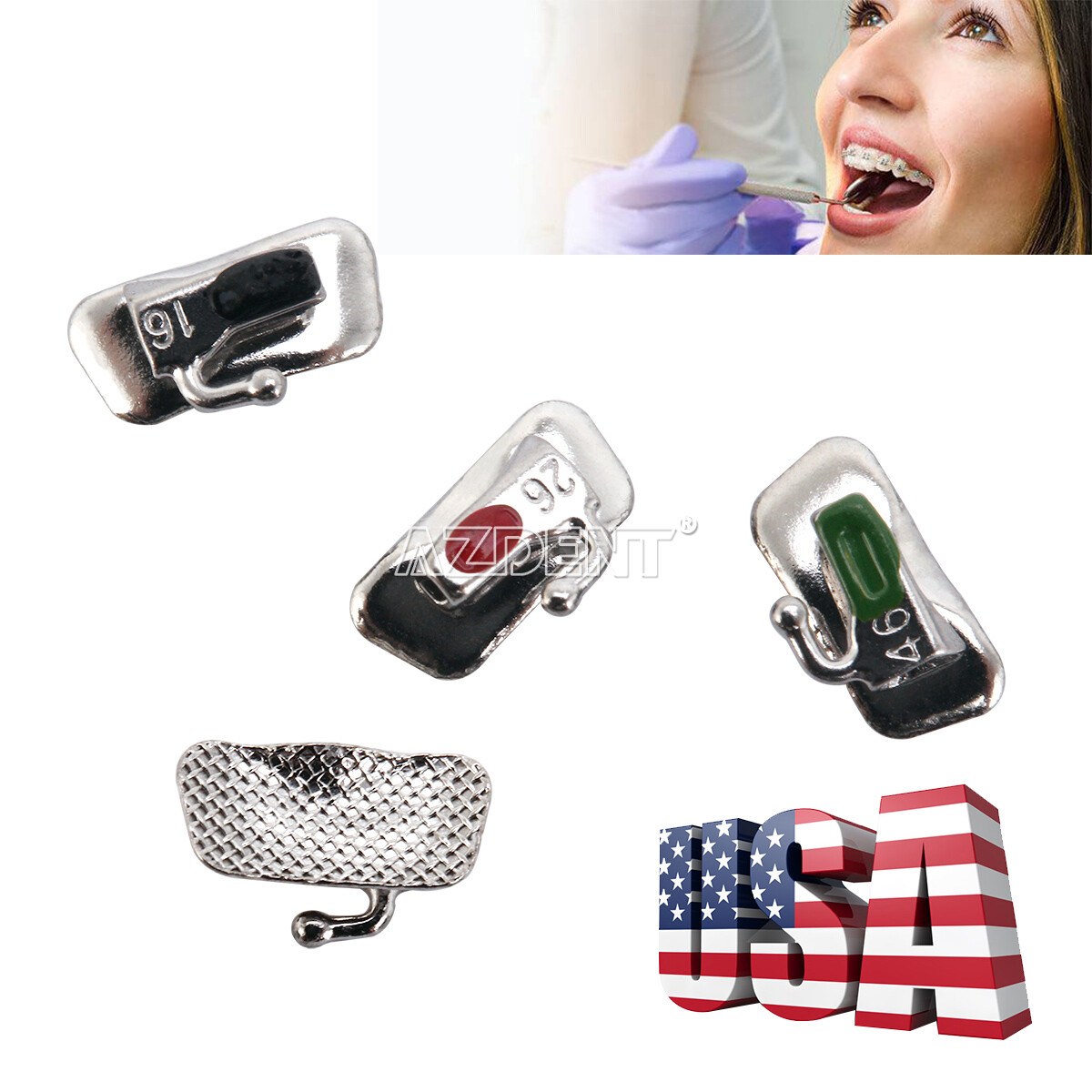 Dental Ortho Bondable Buccal Tube 1st/2nd Molar Non-conv/Cov MBT/Roth.022/.018
