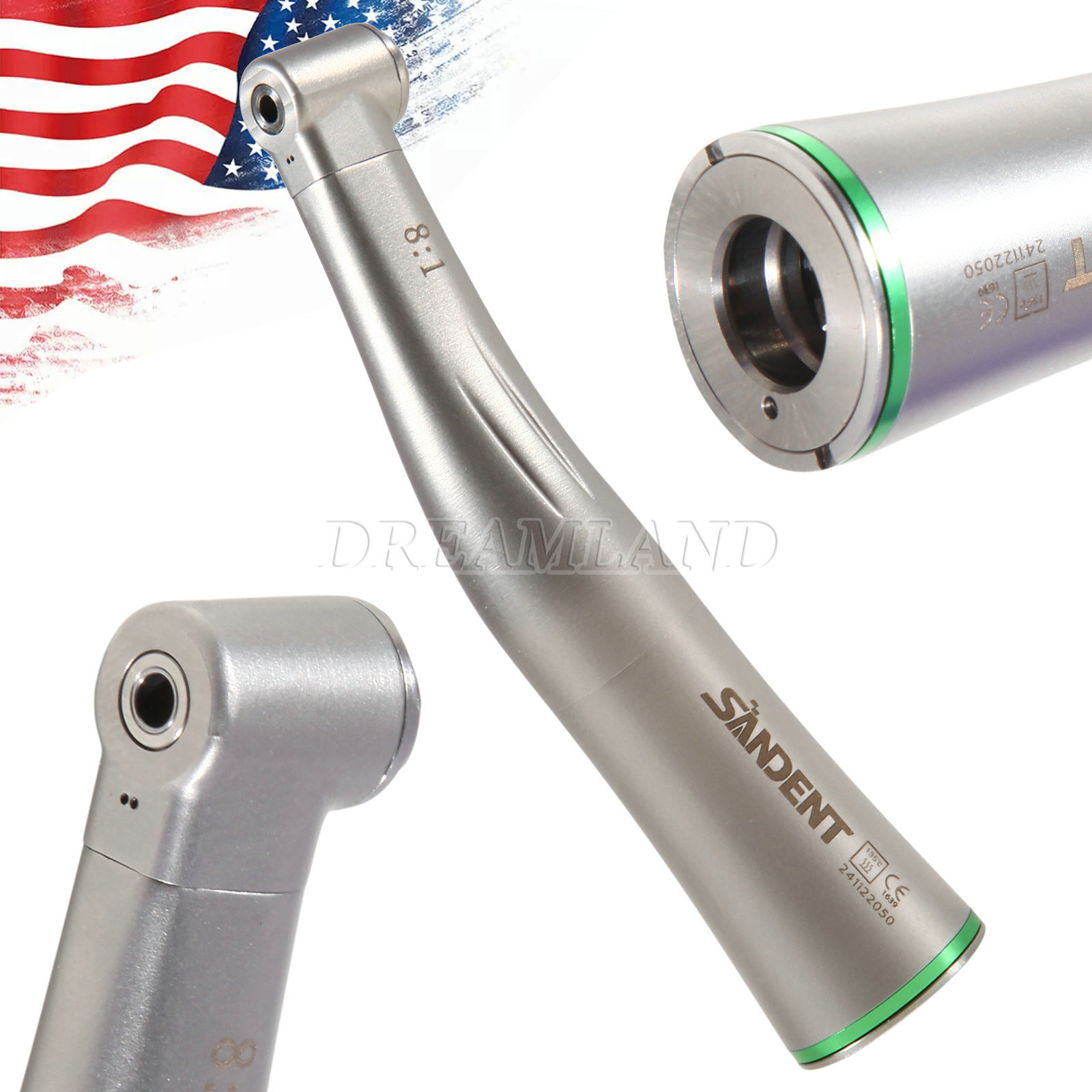 Dental 8:1 Endo Handpiece For Promark Endodontic Motor Contra Angle Push Button