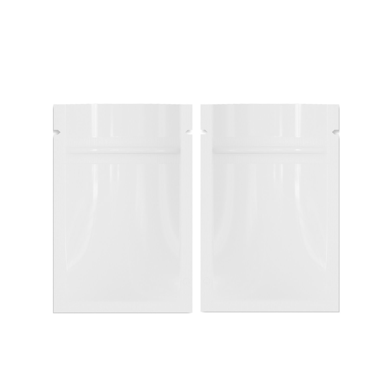 100/200/500 Glossy White Mylar Foil Smell Proof Resealable Zip Seal Lock Bags