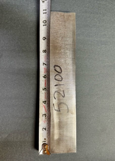 52100 Steel solid Bar Stock 2.25″ wide x 7/16 thick 11″ long, knife forging #3.5