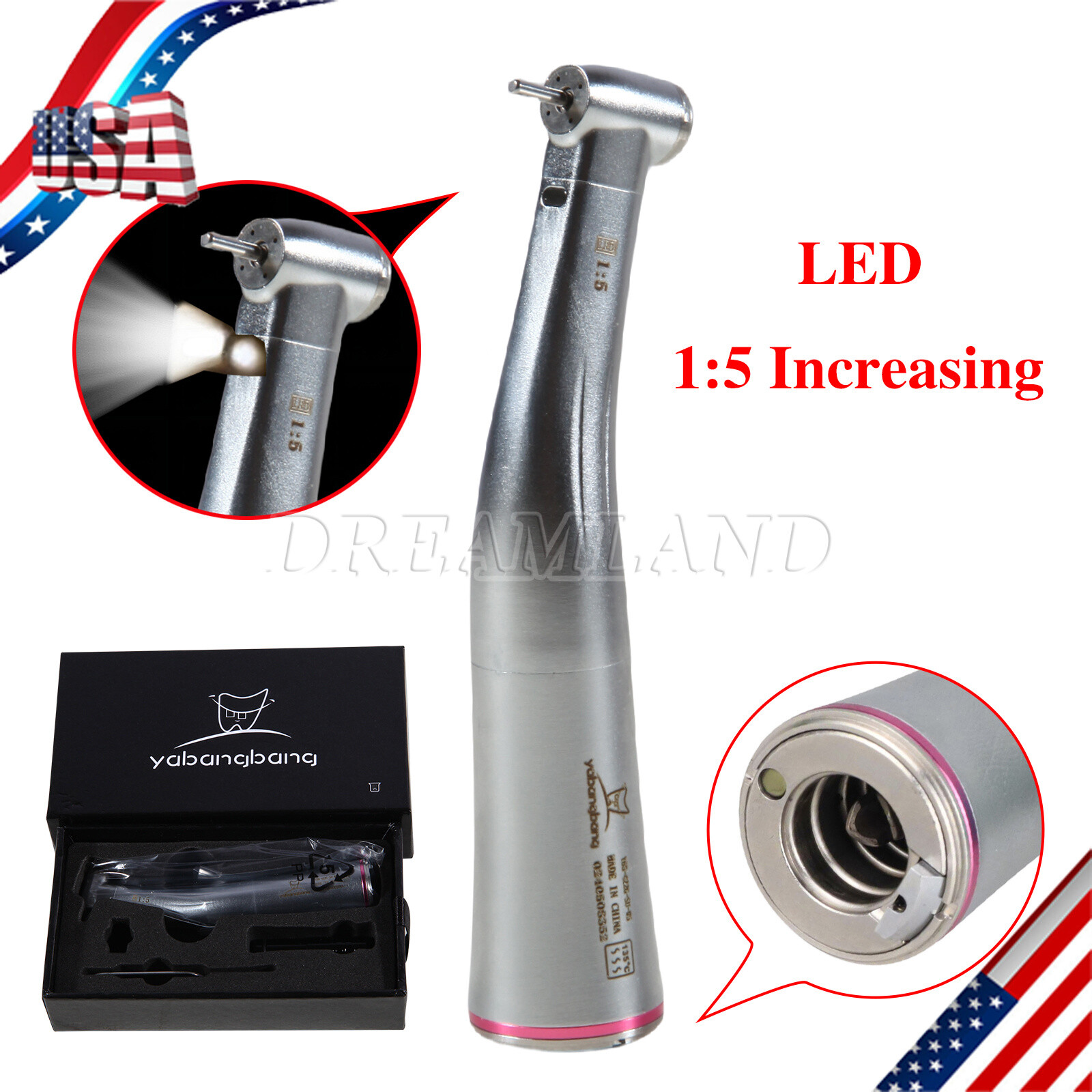 Dental Brushless LED Electric Micro Motor/1:1 1:5 Contra Angle Handpiece UPS