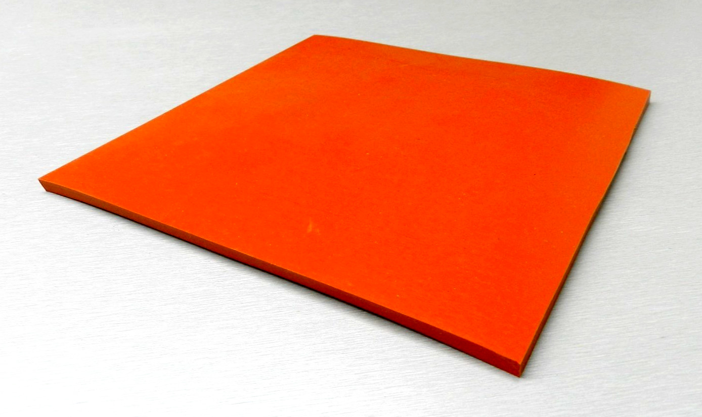 1/4″ Silicone Rubber Sheet High Temp Solid Red/Orange Commercial Grade 8″x8″ Sq