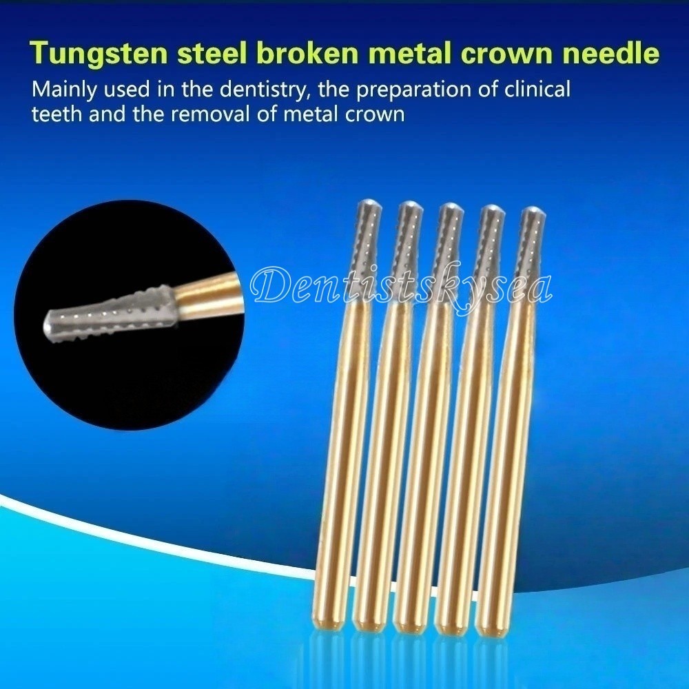5 Pcs High Speed Sale Tungsten Steel Carbide Crown Metal Cutting Burs FG-1958