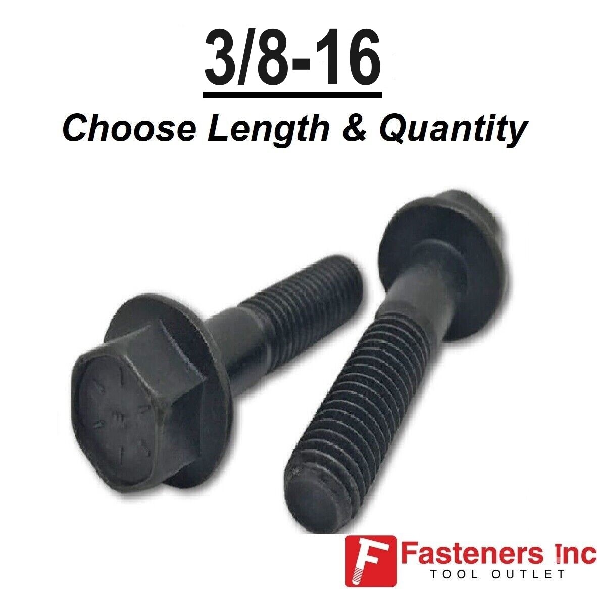 3/8-16 Grade 8 Flange Frame Bolt Black Phosphate & Oil (All Sizes & Qty’s) 3/8″