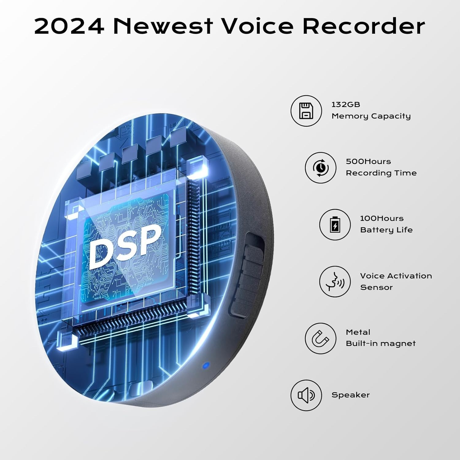 132G 9800 Hour Voice Activated Recorder – Voice Recorder with AI-Intelligent …