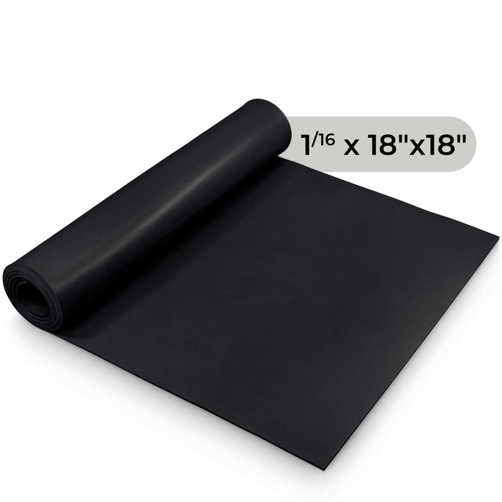 Black Silicone Sheet 60A 1/16 x 18 x 18 Rubber Mat Made in USA Gasket Material
