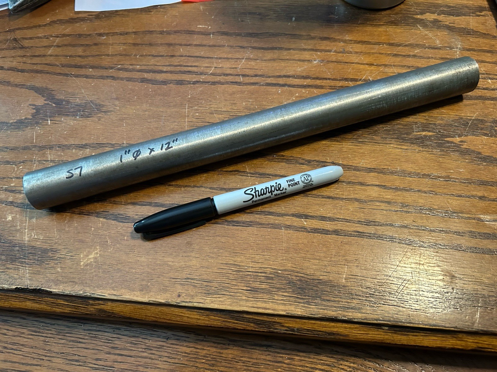 S7 Tool Steel, 1″ diameter x 12″ long, Round Bar, Lathe Stock
