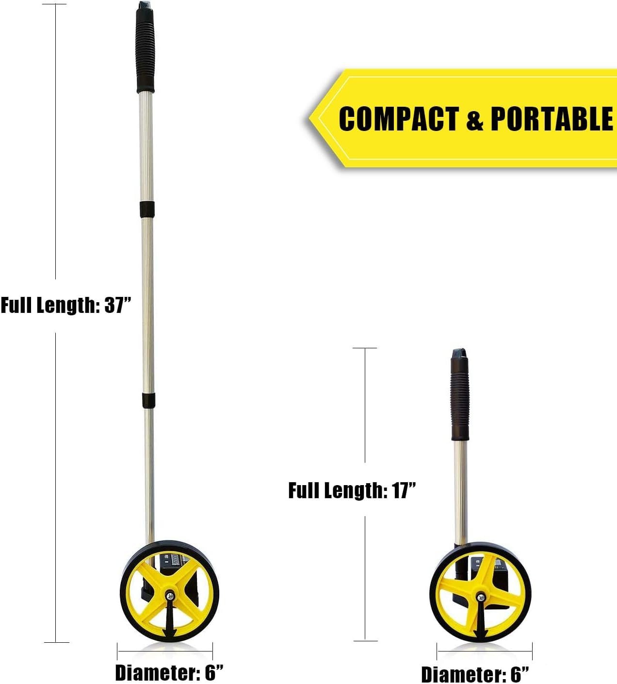 Lightweight 6-Inch Measuring Wheel with Carrying Bag – Measures Up to 10,000 Ft
