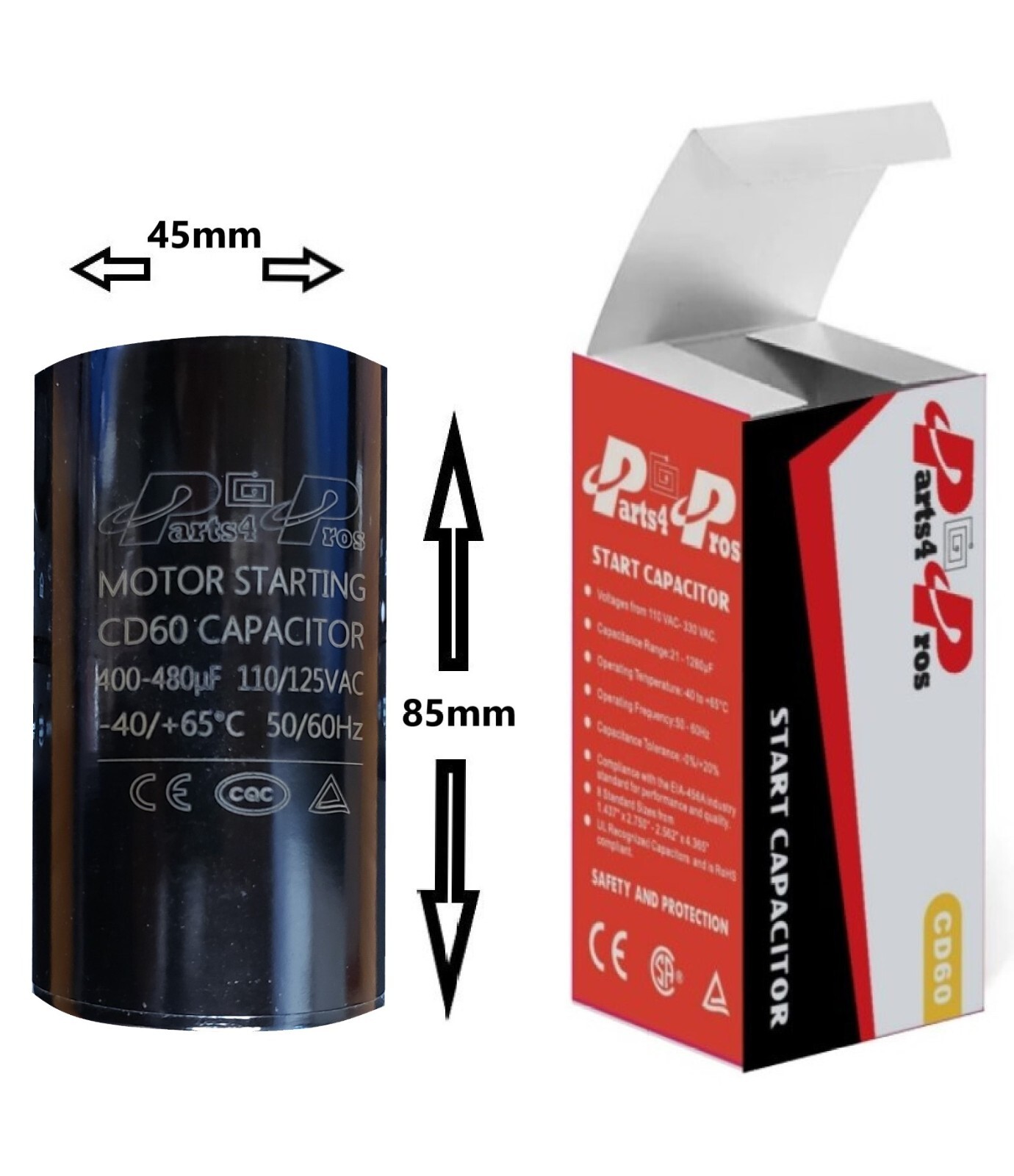 400-480 uF MFD 110 125 V AC High Quality Motor Start Capacitor Round CD60