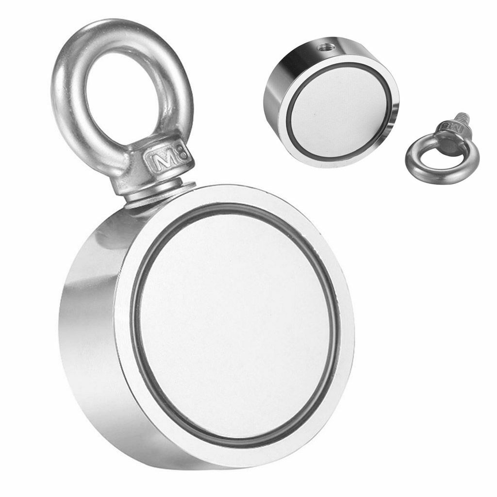 400LBS Fishing Magnet Kit Double Sided Strong Neodymium Pull Force Treasure Hunt