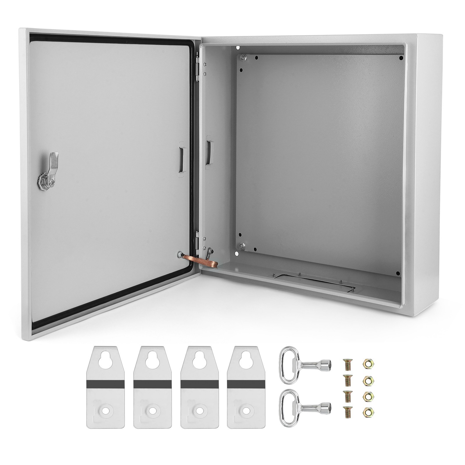 IP66 Steel Electrical Enclosure Box with Lock & Waterproof Seal , 16″Lx16″Hx6″W